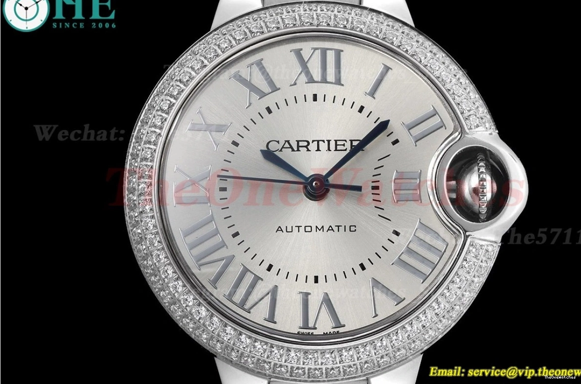 33mm NH05 Cartier Rmn De SS GDF SS Ballon Bleu Silver 0326